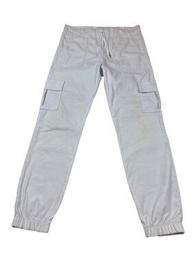 Bevy Flog Cargo Shely Jogger Pants White 29 Elastic Waist Cotton Blend (H717)